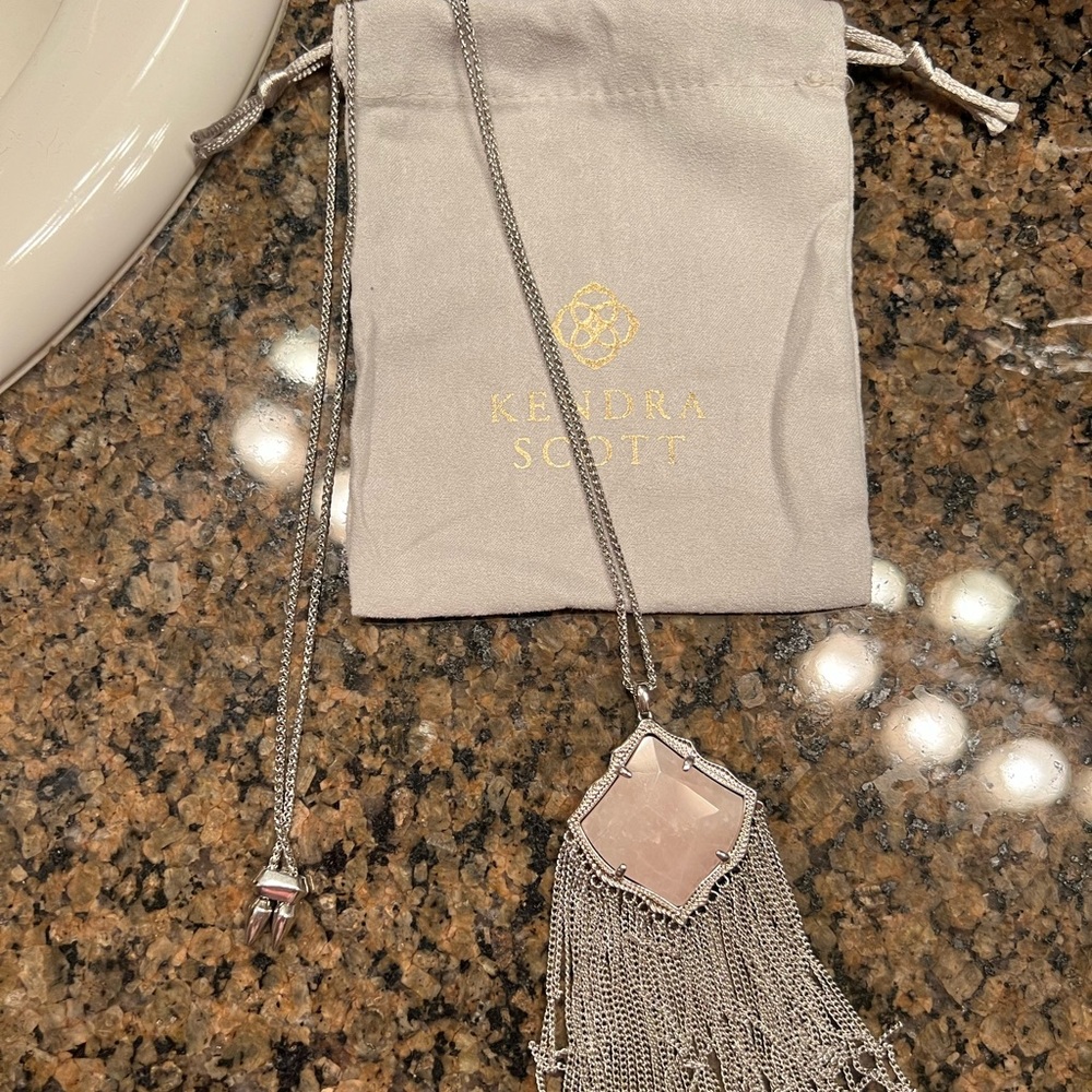 Kendra Scott Kingston Long Pendant Fringe Necklace - Picture 2 of 3